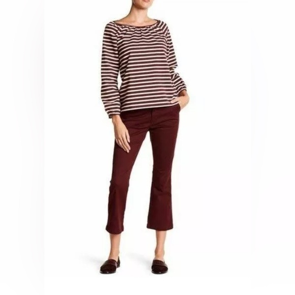J. Crew Sammie Cropped Ankle Pants Women's Burgundy Chino Size 30 - Picture 1 of 11